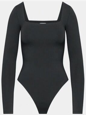 Aritzia Wilfred Contour Headway Bodysuit Black XS NWT Long Sleeve Sculpt